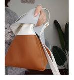 Custom Handcrafted Soft Grain Cowhide Leather Tote | Large Two-Tone Shoulder Bag for Laptop & Travel