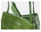 Women's Soft Luxurious Calfskin Leather Handwoven Bucket Shoulder Bag, Crossbody Bag