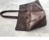 Large Soft Cowhide Leather Tote | Minimalist Oversized Shopper with Removable Inner Pouch