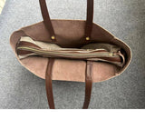 Large Soft Cowhide Leather Tote | Minimalist Oversized Shopper with Removable Inner Pouch