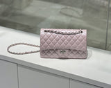 Classic Caviar/Lambskin Flap Bag with Chain Ball | Genuine Caviar Leather Crossbody Bag, Leather Shoulder Purse, Chain Strap Lock Bag, Christmas Gift