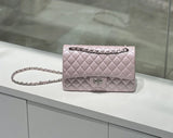 Classic Caviar/Lambskin Flap Bag with Chain Ball | Genuine Caviar Leather Crossbody Bag, Leather Shoulder Purse, Chain Strap Lock Bag, Christmas Gift