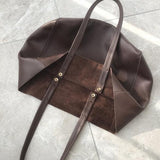 Large Soft Cowhide Leather Tote | Minimalist Oversized Shopper with Removable Inner Pouch