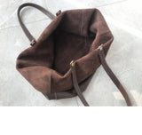 Large Soft Cowhide Leather Tote | Minimalist Oversized Shopper with Removable Inner Pouch