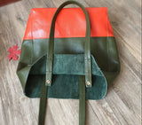 Custom Handcrafted Soft Grain Cowhide Leather Tote | Large Two-Tone Shoulder Bag for Laptop & Travel