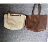 Large Soft Cowhide Leather Tote | Minimalist Oversized Shopper with Removable Inner Pouch