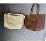 Large Soft Cowhide Leather Tote | Minimalist Oversized Shopper with Removable Inner Pouch