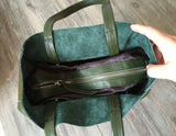 Custom Handcrafted Soft Grain Cowhide Leather Tote | Large Two-Tone Shoulder Bag for Laptop & Travel