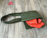Custom Handcrafted Soft Grain Cowhide Leather Tote | Large Two-Tone Shoulder Bag for Laptop & Travel