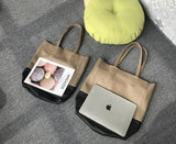 Custom Handcrafted Soft Grain Cowhide Leather Tote | Large Two-Tone Shoulder Bag for Laptop & Travel