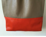Custom Handcrafted Soft Grain Cowhide Leather Tote | Large Two-Tone Shoulder Bag for Laptop & Travel