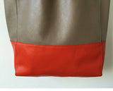Custom Handcrafted Soft Grain Cowhide Leather Tote | Large Two-Tone Shoulder Bag for Laptop & Travel