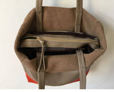 Custom Handcrafted Soft Grain Cowhide Leather Tote | Large Two-Tone Shoulder Bag for Laptop & Travel