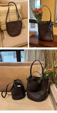 Handwoven Full Grain Leather Bucket Bag | Stylish Shoulder Bag for Women | Leather Beach Bag