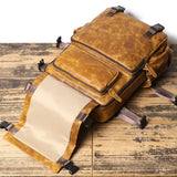 Genuine Full Grain Cowhide Leather Backpack for Men — Handmade Large Travel & Laptop Rucksack | 2 Sizes, 4 Colours | Tactical Buckle Design