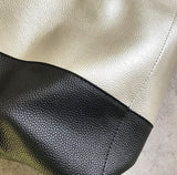 Custom Handcrafted Soft Grain Cowhide Leather Tote | Large Two-Tone Shoulder Bag for Laptop & Travel