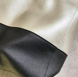 Custom Handcrafted Soft Grain Cowhide Leather Tote | Large Two-Tone Shoulder Bag for Laptop & Travel
