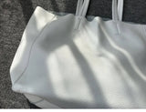 Large Soft Cowhide Leather Tote | Minimalist Oversized Shopper with Removable Inner Pouch