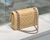Classic Caviar/Lambskin Flap Bag with Chain Ball | Genuine Caviar Leather Crossbody Bag, Leather Shoulder Purse, Chain Strap Lock Bag, Christmas Gift