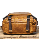 Genuine Full Grain Cowhide Leather Backpack for Men — Handmade Large Travel & Laptop Rucksack | 2 Sizes, 4 Colours | Tactical Buckle Design