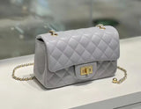 Classic Caviar/Lambskin Flap Bag with Chain Ball | Genuine Caviar Leather Crossbody Bag, Leather Shoulder Purse, Chain Strap Lock Bag, Christmas Gift