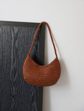 Artisanal Braided Leather Basket Bag, Handwoven Leather Hobo Bag, Full Grain Underarm Bag