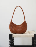 Artisanal Braided Leather Basket Bag, Handwoven Leather Hobo Bag, Full Grain Underarm Bag