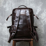 Genuine Full Grain Cowhide Leather Backpack for Men — Handmade Large Travel & Laptop Rucksack | 2 Sizes, 4 Colours | Tactical Buckle Design