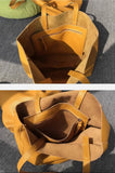 Large Soft Cowhide Leather Tote | Minimalist Oversized Shopper with Removable Inner Pouch