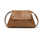 Luxury Handwoven Lambskin Crossbody Bag, Soft Leather Hobo Bag, Designer Craftsmanship Woven Flap Tote for Women