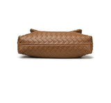 Luxury Handwoven Lambskin Crossbody Bag, Soft Leather Hobo Bag, Designer Craftsmanship Woven Flap Tote for Women