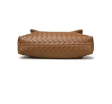 Luxury Handwoven Lambskin Crossbody Bag, Soft Leather Hobo Bag, Designer Craftsmanship Woven Flap Tote for Women