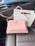 Luxury Handwoven Lambskin Crossbody Bag, Soft Leather Hobo Bag, Designer Craftsmanship Woven Flap Tote for Women