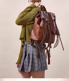 Large leather backpack, Handcrafted leather bag, Women Vintage School bag,Full Grain Leather Everyday Backpack, Special Gift for Her - Image 4