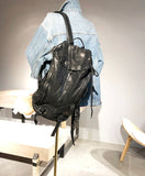 Distressed Vintage Leather Backpack | Unisex Full Grain Cowhide Rucksack | Multi-Zip Bag for Men and Women