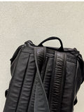 Distressed Vintage Leather Backpack | Unisex Full Grain Cowhide Rucksack | Multi-Zip Bag for Men and Women