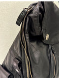 Distressed Vintage Leather Backpack | Unisex Full Grain Cowhide Rucksack | Multi-Zip Bag for Men and Women