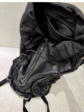 Distressed Vintage Leather Backpack | Unisex Full Grain Cowhide Rucksack | Multi-Zip Bag for Men and Women