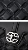 Elegant Genuine Leather Women's Diamond Quilted Handbag, Versatile Cowhide Leather Shoulder Bag for Daily Use