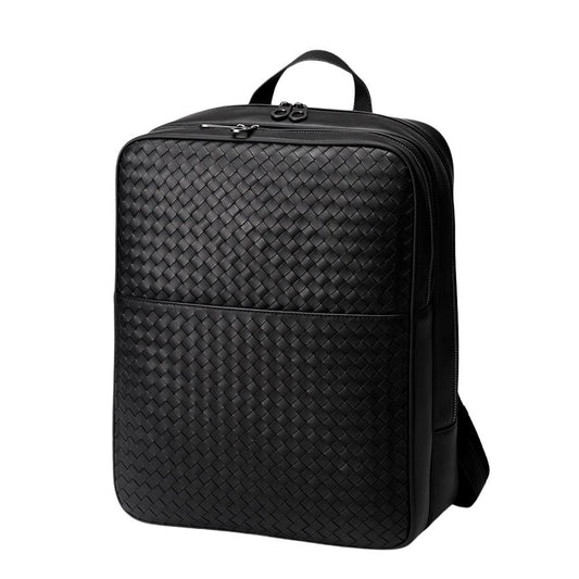 Elegant Business 14-Inches Handcrafted Woven Cowhide Leather Laptop Backpack For Women or Men