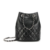Elegant Calfskin Quilted Chain Bucket Bag Purse | Fashion Quilted Shoulder & Crossbody Purse