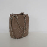 Elegant Calfskin Quilted Chain Bucket Bag Purse | Fashion Quilted Shoulder & Crossbody Purse