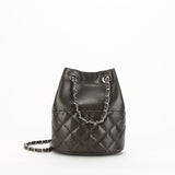 Elegant Calfskin Quilted Chain Bucket Bag Purse | Fashion Quilted Shoulder & Crossbody Purse