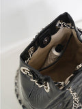 Elegant Calfskin Quilted Chain Bucket Bag Purse | Fashion Quilted Shoulder & Crossbody Purse