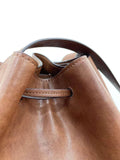 Elegant Cowhide Leather Bucket Tote Bag with Wide Strap– Large Shoulder and Crossbody Bag for Women