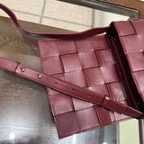 Elegant Lambskin Woven Crossbody Bag | Handcrafted Versatile Party Bag Wedding Clutch Bag