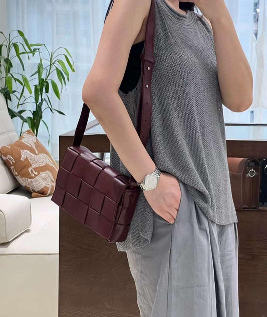 Elegant Lambskin Woven Crossbody Bag | Handcrafted Versatile Party Bag Wedding Clutch Bag