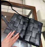 Elegant Lambskin Woven Crossbody Bag | Handcrafted Versatile Party Bag Wedding Clutch Bag