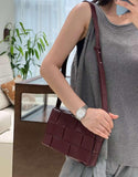 Elegant Lambskin Woven Crossbody Bag | Handcrafted Versatile Party Bag Wedding Clutch Bag