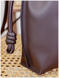 Elegant Oversized Cowhide Leather Tote Bag for Women with Drawstring Closure